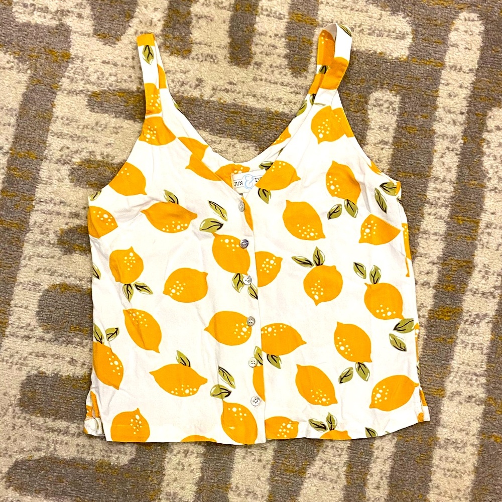 Jun & Ivy lemon tank top